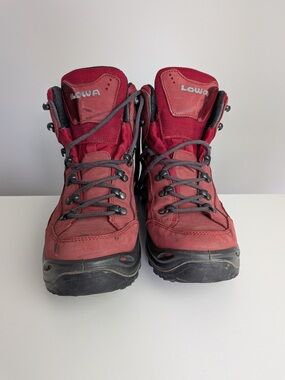 Lowa Renegade GTX Mid Hiking Boots Women’s Size 7 EU 38 Red Gore-Tex Vibram